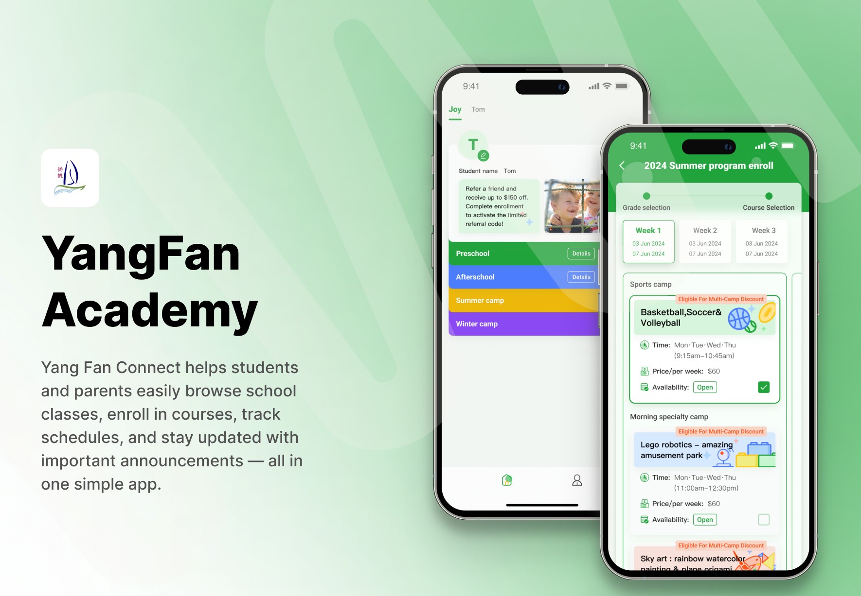 Yang Fan Academy — Complete school management & enrollment app