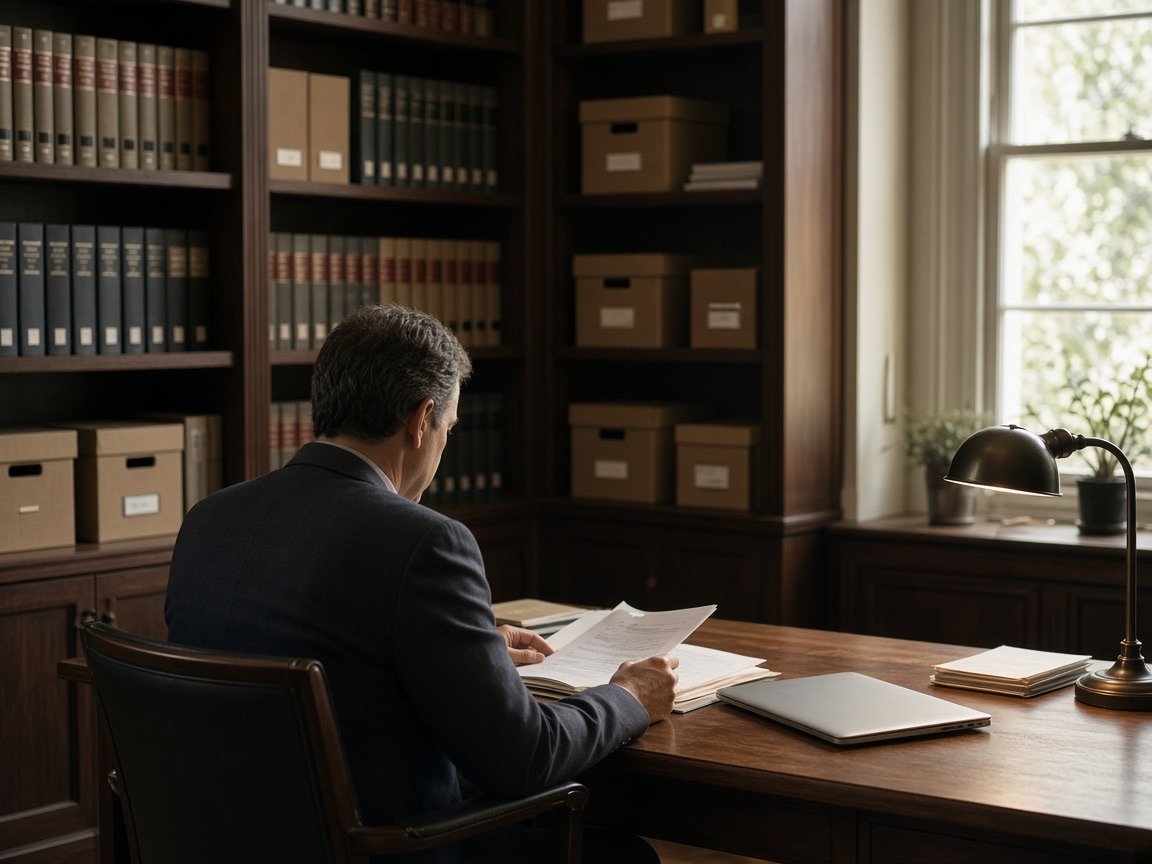 A professional practice reviewing a paper file